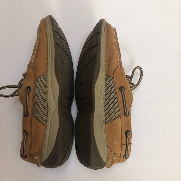 Kids Sperry top-sider Intrepid deck shoes size 3. Brown/tan in color. Leather - Picture 3 of 8